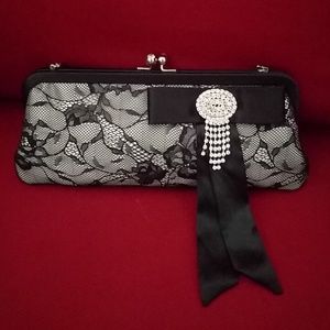 NWT Black and Grey Evening Bag
